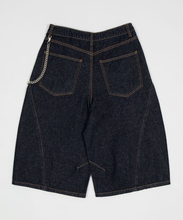 WEGO 【SMLサイズ展開】チェーン付きバルーンショーツ デニムインディゴ