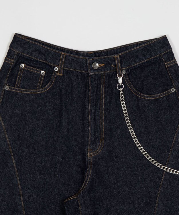 WEGO 【SMLサイズ展開】チェーン付きバルーンショーツ デニムインディゴ