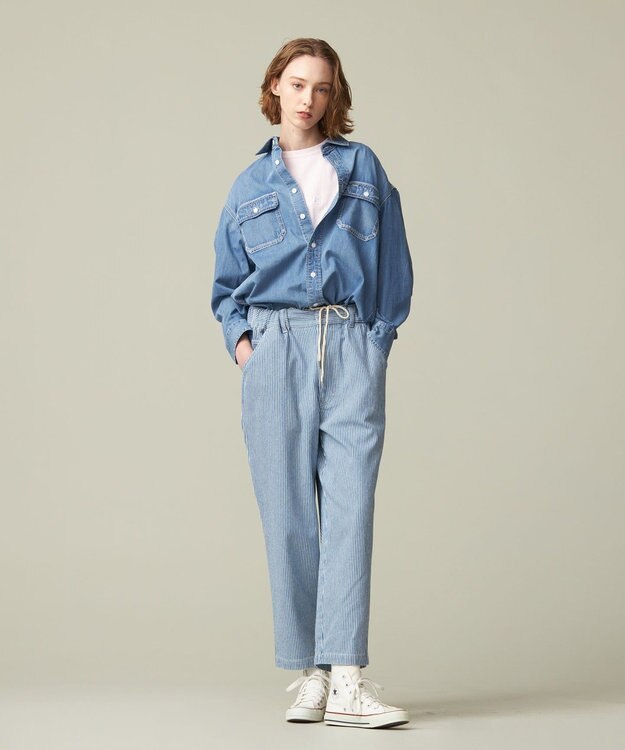 J.PRESS YORK STREET 【UNISEX】デニムワークシャツ サックスブルー系