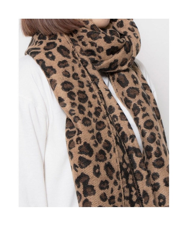 UNBILLION カシュネ cache nez / ヒョウ柄ジャカードストール ブラウン