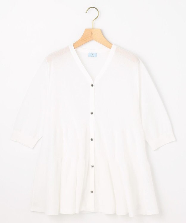 組曲 L 【先行予約】シアーニット　ティアードカーディガン オフ系