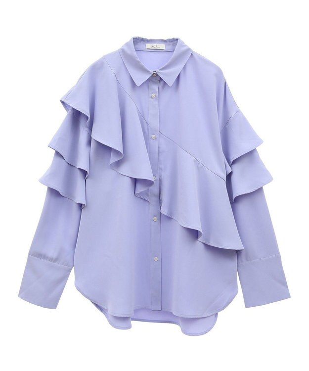 earth music&ecology アシメラッフルシャツ Sax