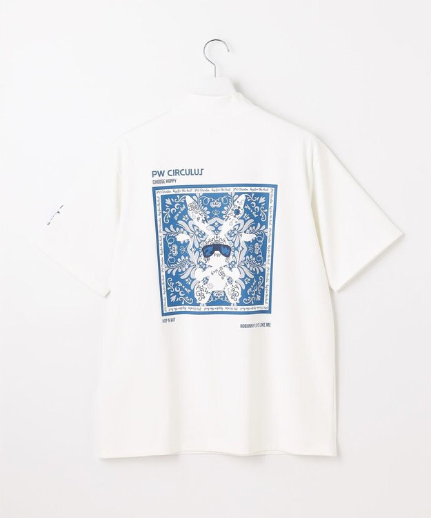 PW CIRCULUS 【吸水速乾 / UV遮蔽率99.5% UVカット / ストレッチ】【MEN】アニマルグラフィックモックT ゴルフ ホワイト系