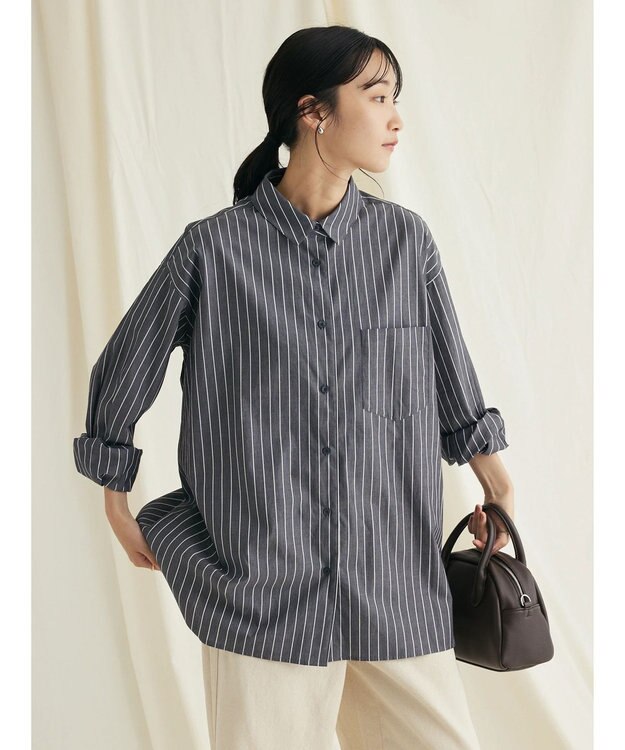 CRAFT STANDARD BOUTIQUE レギュラーカラーシャツ Stripe Gray
