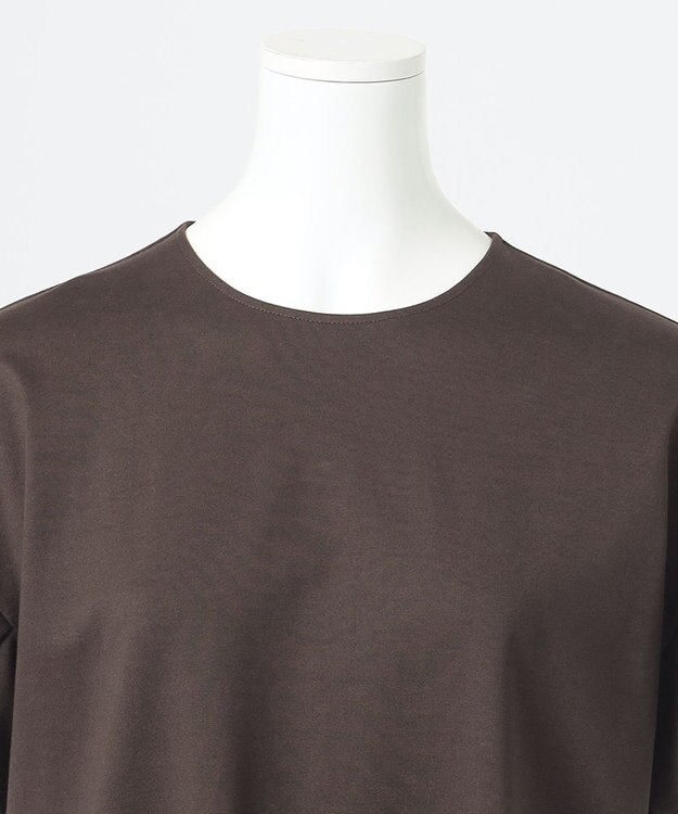 23区 【R(アール)】プレミアムコットンジャージー フリルスリーブ ワンピース ブラウン系