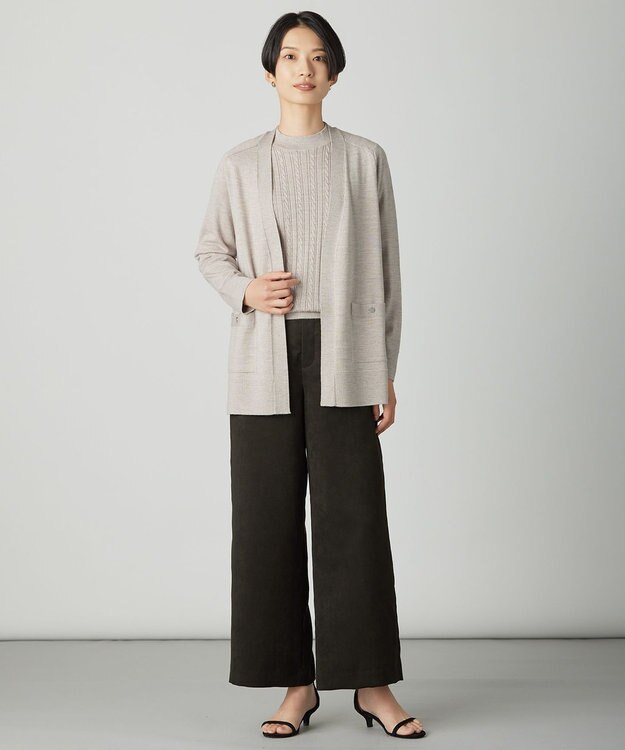 J.PRESS LADIES KNIT BASIC クルーネック ニット ベージュ系