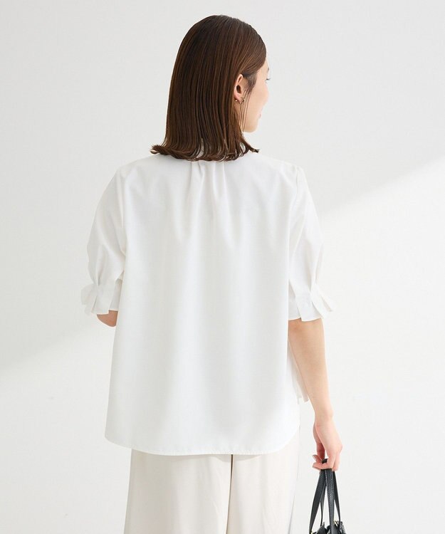 Green Parks タックショートスリーブブラウス Off White