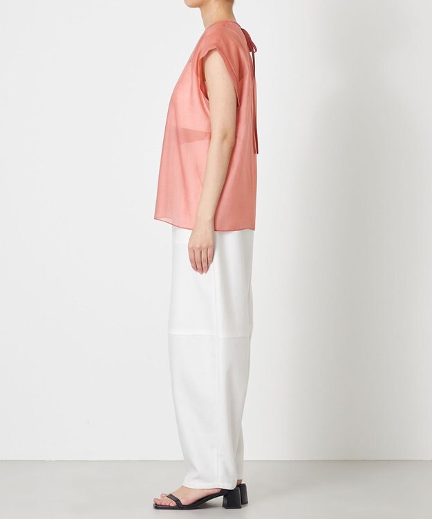 NAVE 【Nave・洗える/シアー素材】シアーリンクル ノースリーブブラウス ピンク系