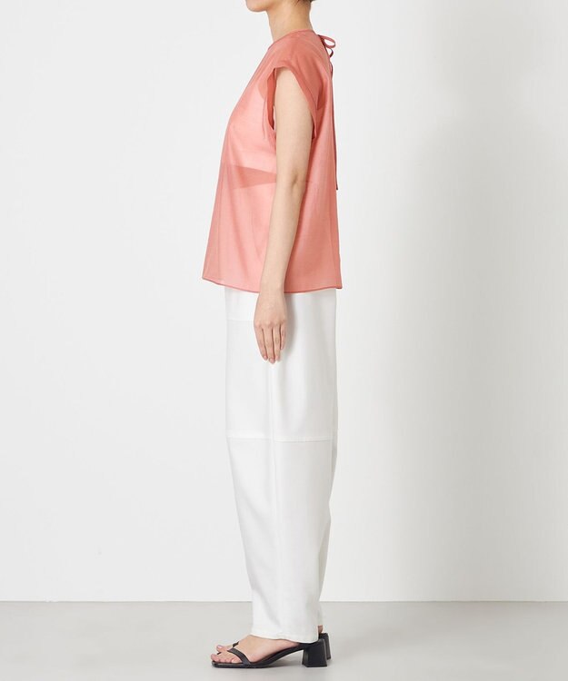 NAVE 【Nave・洗える/シアー素材】シアーリンクル ノースリーブブラウス ピンク系