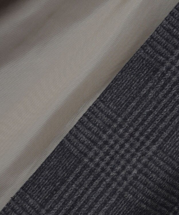 GOTAIRIKU アンゴラビーバー ステンカラーコート ライトグレー系4(格子)