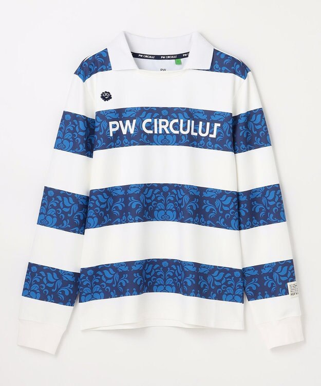 PW CIRCULUS 【吸水速乾 /  UV遮蔽率99.8% UVカット / ストレッチ】【WOMEN】ラガーシャツ ゴルフウェア レディース ネイビー系1