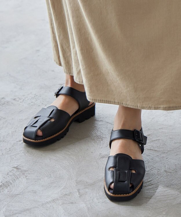 ASICS WALKING ペダラ ソフトラギッドサンダル レディース 2E ブラック系