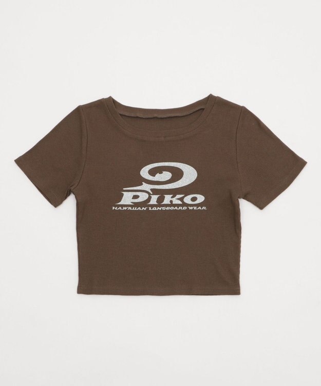 WEGO 別注PIKOラメ　リブT ブラウン