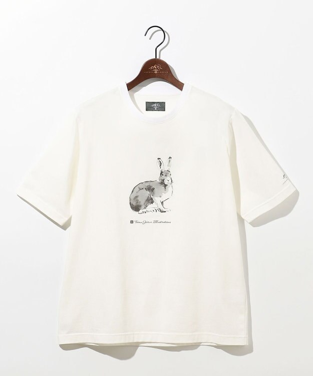 JOSEPH ABBOUD MOUNTAIN 【日本製・アーティストコラボレーション】プレーティング天竺Tシャツ ホワイト系ウサギ