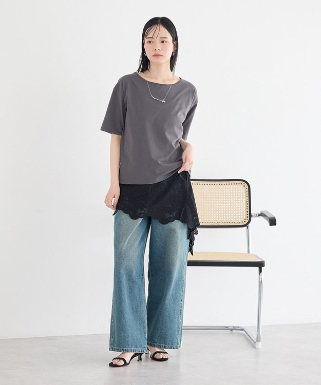 earth music&ecology バックデザインカットプルオーバー Gray