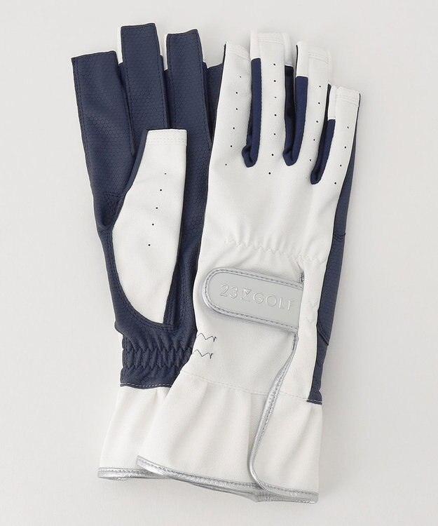 23区GOLF 待望の新デザイン【WOMEN】ネイルケア グローブ ホワイト系