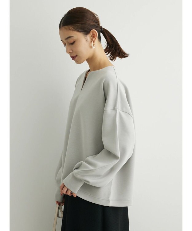 Green Parks キーネックダンボールプルオーバー Light Gray