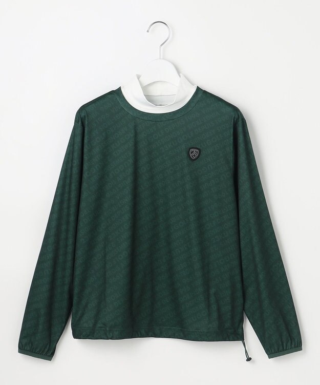 23区GOLF 【WOMEN】エアリージャージストレッチプルオーバー フェイクレイヤード ダークグリーン系5