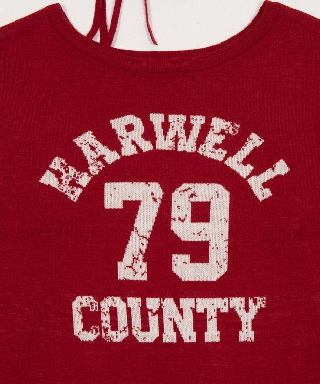 WEGO 2WAYグラフィックワンショルニット レッド