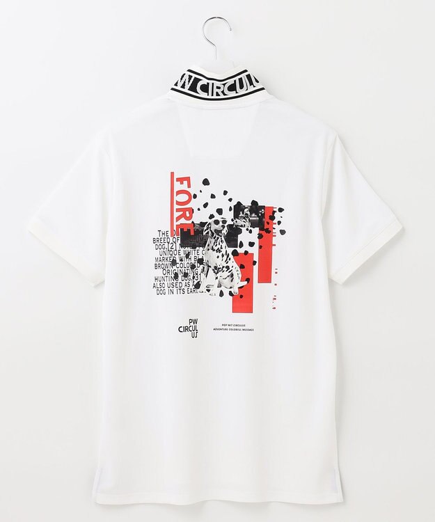 PW CIRCULUS 【MEN】【吸汗速乾】アニマル バックプリント ポロシャツ ホワイト系