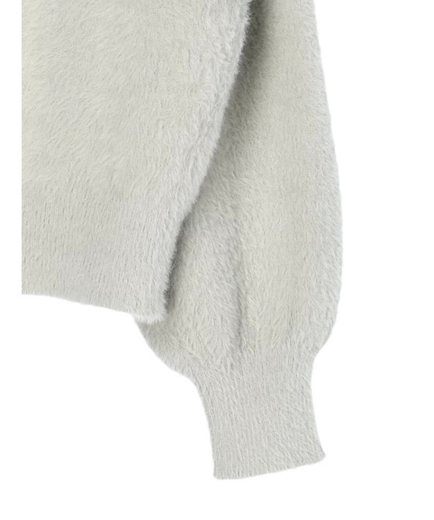 earth music&ecology ミニシャギーパールボタンカーディガン Light Gray