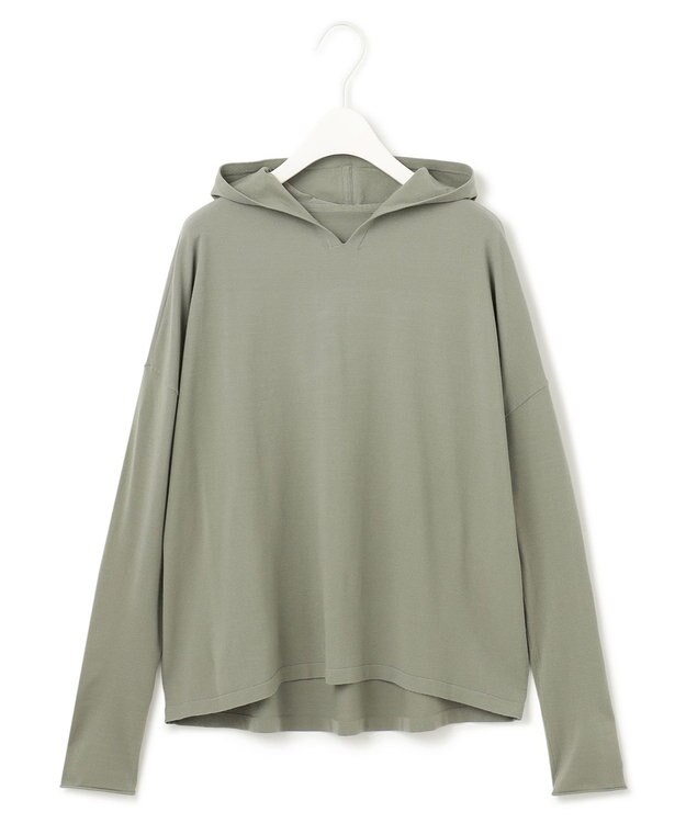 ICB L 【洗える】 ヴィスコースワイド デザインニットプルオーバー モスグリーン系