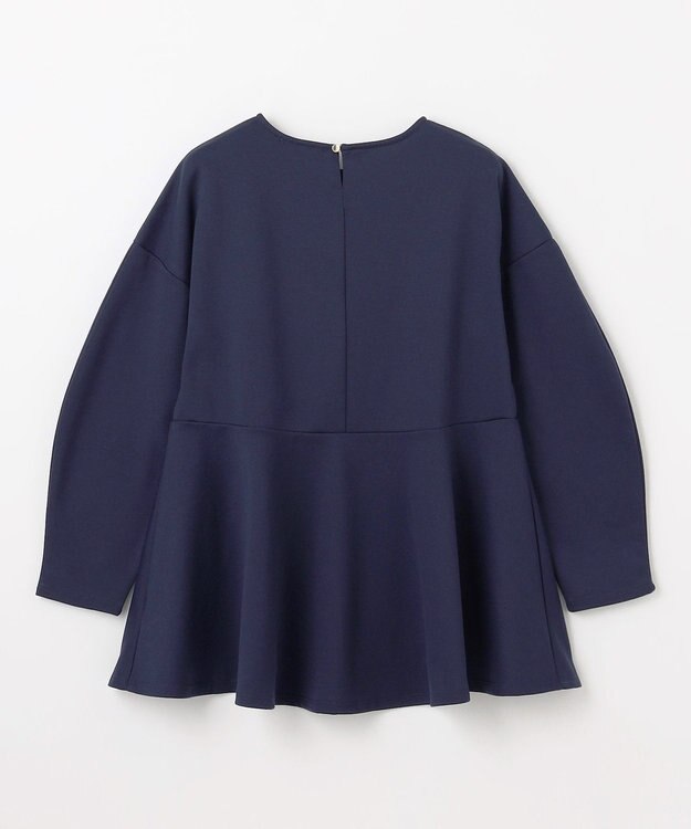 ANY ジョーゼット裏起毛ペプラムプルオーバー ネイビー