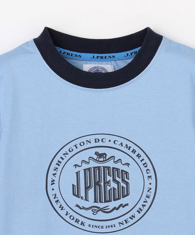 J.PRESS KIDS 【100-130cm】ビックロゴリンガー 半袖Ｔシャツ サックスブルー