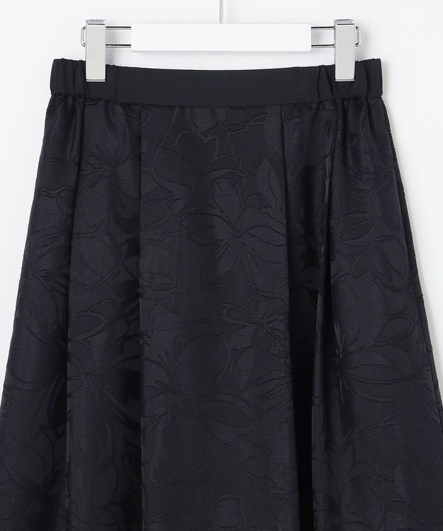 自由区 L 【17号サイズまで展開・セットアップ対応】フラワーオパールプリント スカート ネイビー