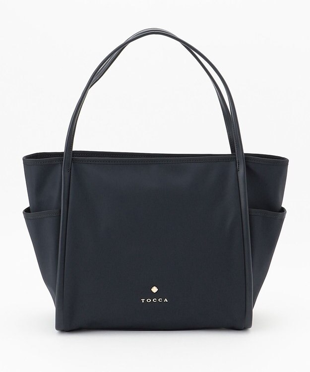 TOCCA TRIM LEATHER NYLONTOTE トートバッグ ネイビー系
