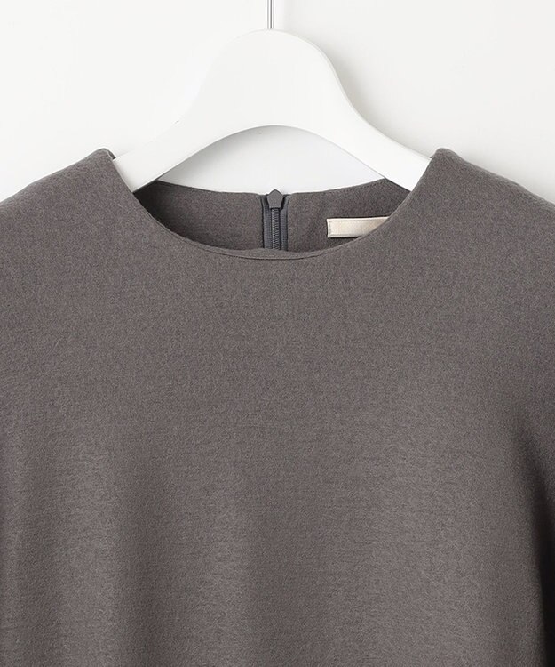 自由区 【WEB限定】ウールミルドジャージー スリーブコンシャスワンピース グレー系