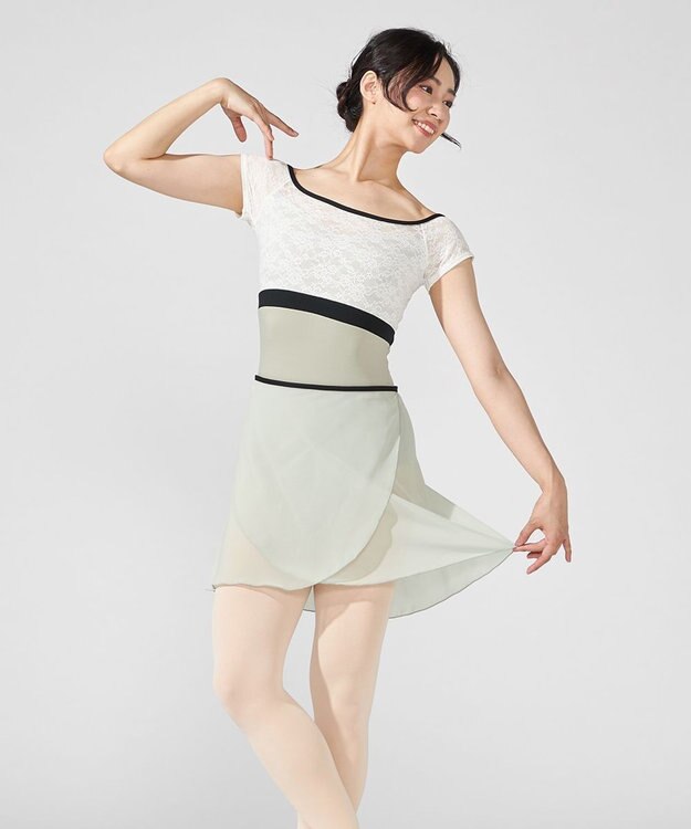 Chacott フレンチスリーブレオタード エバーグリーン