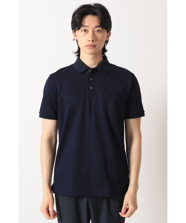 DAKS スーピマカノコ ポケットポロ ネイビー