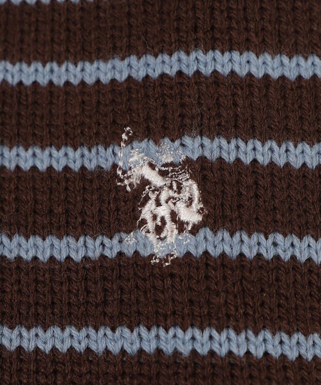 WEGO 【新色追加】別注USPOLOWZIPニットPK ブラウンボーダー