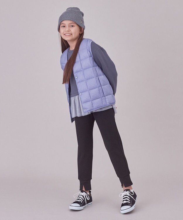 UNFILO 【120-150cm】TAION Vネック ダウンベスト(UNISEX) ラベンダー