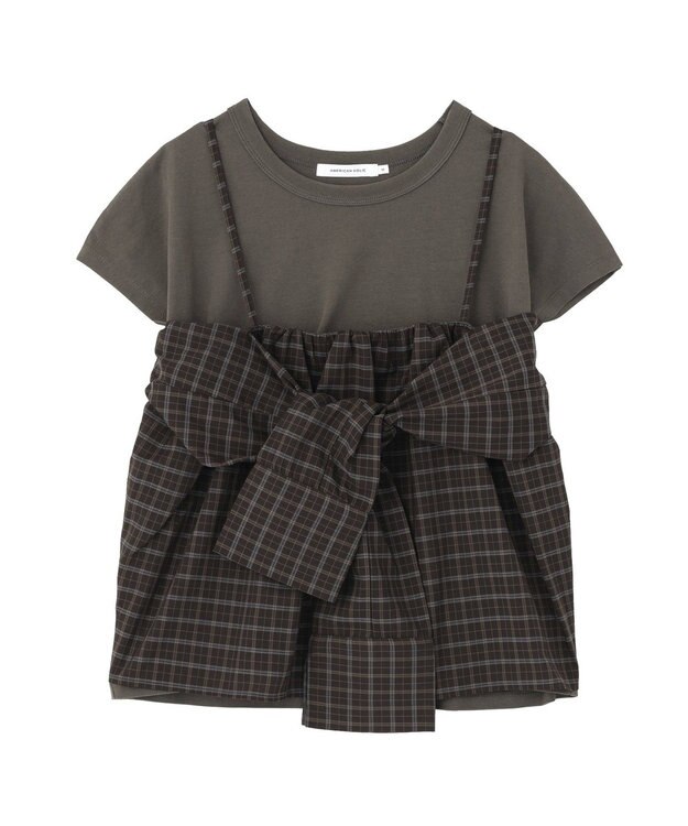 AMERICAN HOLIC 【２点セット】ノースリーブＴシャツ＋ビスチェ Charcoal Gray