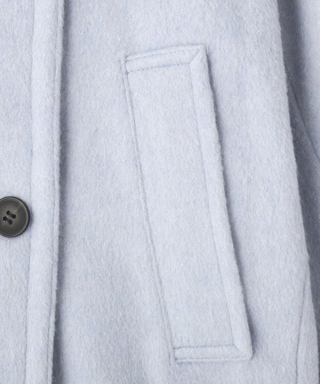 YECCA VECCA ウール混ミドル丈スタンドカラーコート Sax