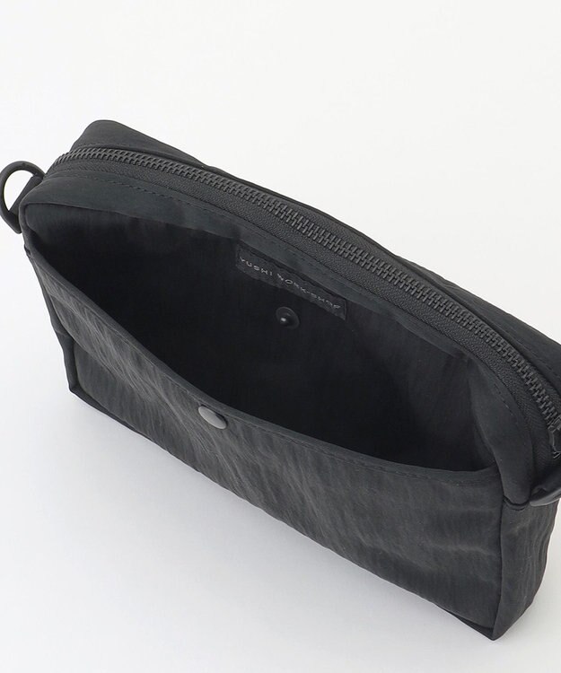 YUSHI RiVER - SHOULDER POUCH ショルダーポーチ  シワ加工 ブラック