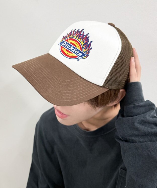 WEGO Dickies　DK　EX　FIRE　ICON　MESH　CAP ブラウン