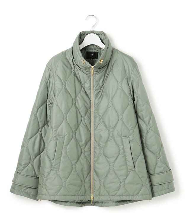 23区 L 中綿パディング フード2WAY アウター セージ系