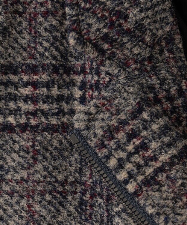 JOSEPH ABBOUD 【イタリア素材/軽量/中綿キルト裏地】スライバーチェックジャージー ジャケット グレー系4