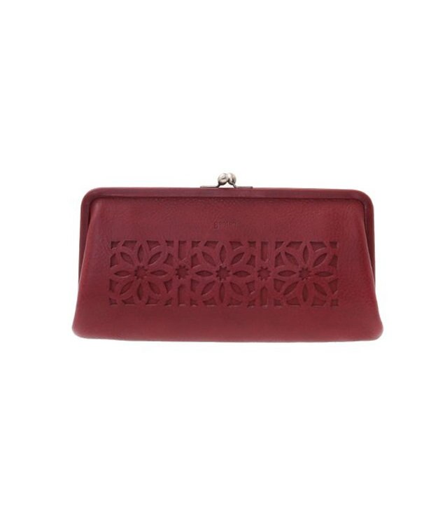 genten カットワーク 口金長財布 ワイン