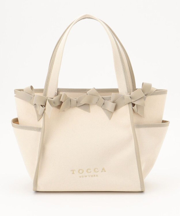 TOCCA OCTUPLE RIBBON TOTE M トートバッグ M アイボリー系