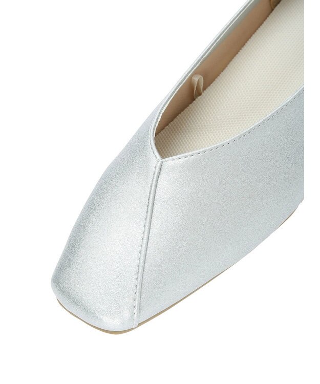 AMERICAN HOLIC 【整履き】切り替えスクエアフラットパンプス Silver