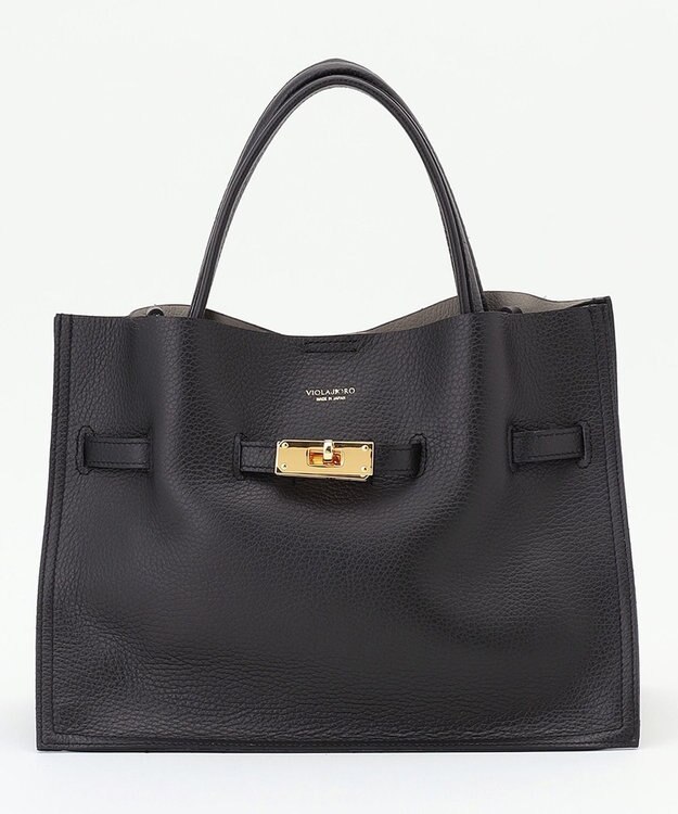 23区 VIOLAd'ORO イタリアンWフェイスレザー トートバッグ ブラック系