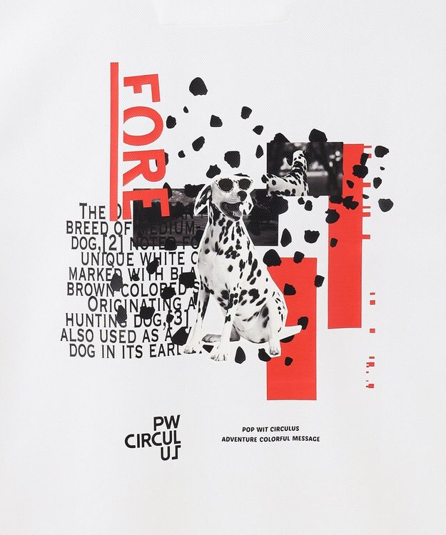 PW CIRCULUS 【MEN】【吸汗速乾】アニマル バックプリント ポロシャツ ホワイト系