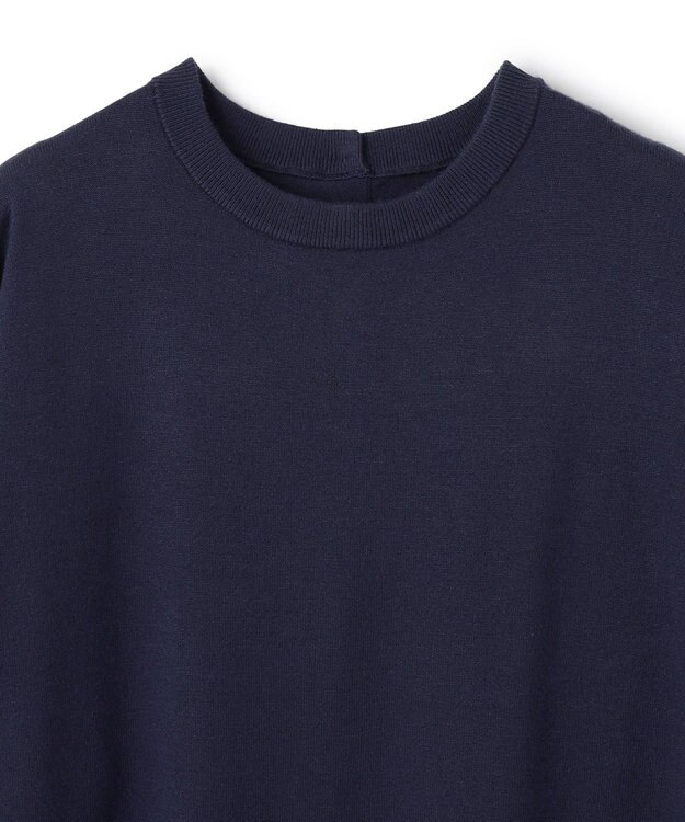 UNFILO ネックビジュー ニットワンピース ネイビー