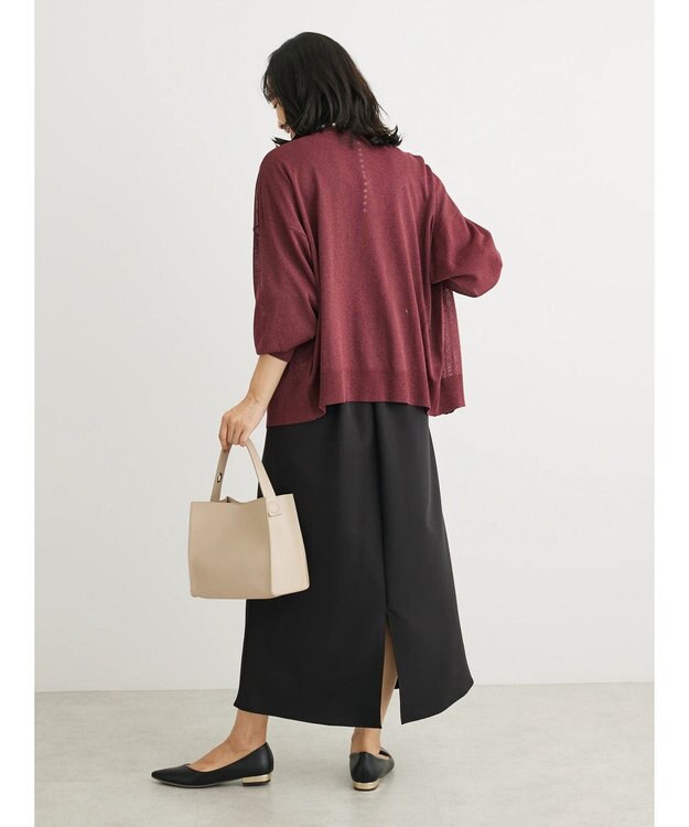 Green Parks ・ＥＬＥＮＣＡＲＥ　ＤＵＥパールツキシアーカーディガン Bordeaux