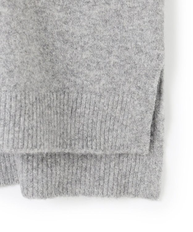 UNFILO ふわふわニット ロゴジャガード グレー×ブラックロゴ