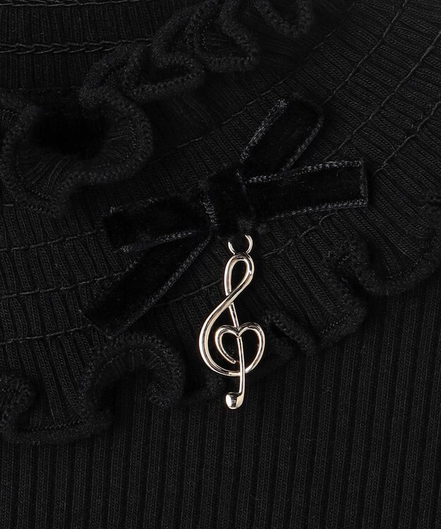 ANY KIDS 音符チャーム付き カットソー ブラック